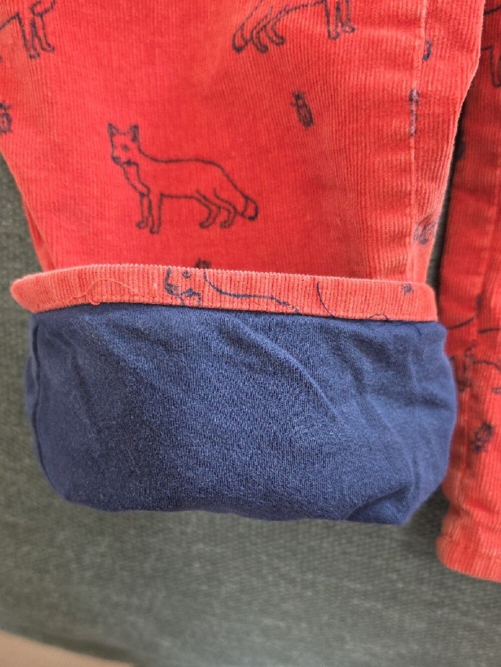 Orange Fox Print Pull-On Lined Pants - Picture 8 of 9